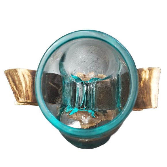 Molten Glass Decorate Vase with Natural Wood - Picture 3 of 13